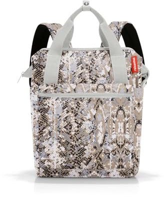 reisenthel allrounder R snake sand – Rucksack und Tragetasche in einem – Mit Stecklasche für Reisetrolleys