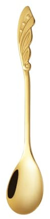 HSYTEK Cucchiaio da caffè,Paletta da caffè in metallo,Agitatore in acciaio inox,Posate dorate,Cucchiaio piccolo per frullato,dessert,cucchiaio da dessert,cucchiaio da miele,cucchiaio da vino,
