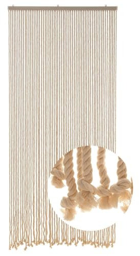 HAB & GUT -DV0120- Seilvorhang Türvorhang MARE 54 extradicke Stränge 90/200 cm Beige Zimmertüren Insektenschutz Balkon Terrasse Boho