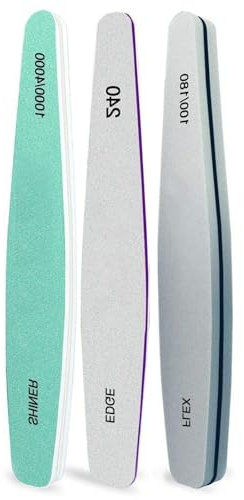 6 Lima de Uñas Profesional,Limas para Uñas de Doble Cara Set,1000/4000, 100/180, 220/280,150, 180,240