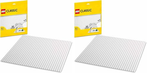 LEGO Classic Base Blanca de 32x32 Tacos, Placa Tablero de Construcción y Expansión, Juguete de Construcción para Niños y Niñas de 1 Año o Más 11026 (Paquete de 2)