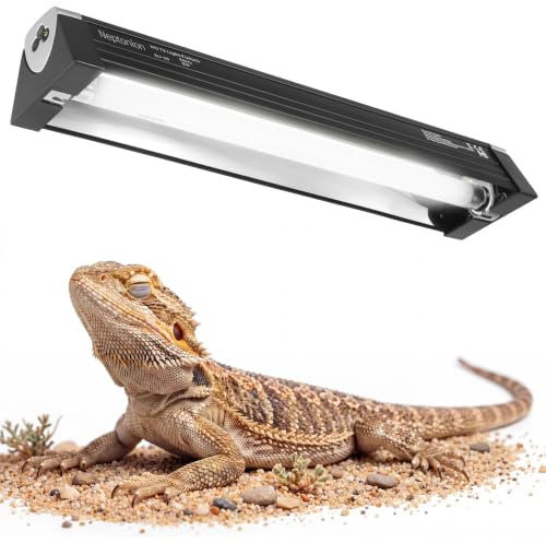 NEPTONION T5 Reptile UVB Light 12.5 Inches Fixture with UVB 10.0 Bulb High Output Hood for Terrariums, Basking Reptiles, Lizards, Chameleons, Iguanas, Bearded Dragons, 8W