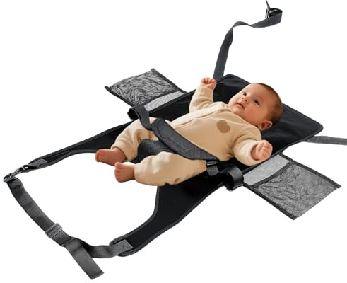 Toddler Airplane Seat Extender Foldable Baby Airplane Bed Two Additional Side Mesh Pockets for Babies Aged 1-12 Months Children Portable Foot Hammock Kids Plane Travel Essentials 75x40cm(black)