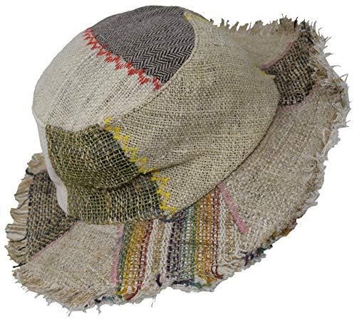 Gheri Uomo 100% Canapa Naturale Cannuccia Estate Cappello Spiaggia Paglietta Panama Ampio Bordo Vacanza E