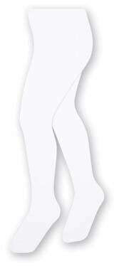 Steven Simple and smooth cotton tights for children, height 68 cm to 158 cm, perfect for cooler days, opaque, tights for children, unisex, age 0-11, White, 150-156