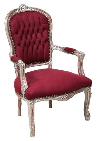 Biscottini Barock Sessel 100x63x65 cm | Louis XVI Amerikanische Flagge Stühle | Thron Sessel | Sessel im Sonderstil | Barock Stuhl | Louis Stühle