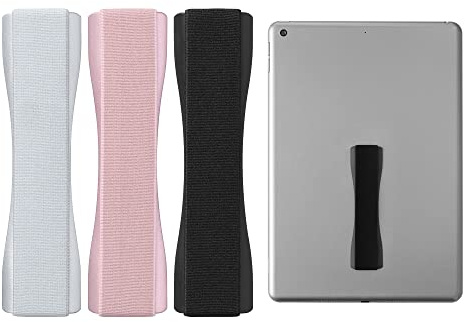 kwmobile 3X Tablet Fingerhalter Griff Halter - Selbstklebende Tablet PC Fingerhalterung kompatibel mit iPad Samsung Sony Tablets - Schwarz Rosegold Silber
