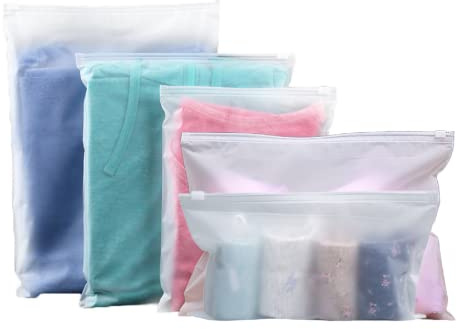 32 piezas transparentes de plástico con cremallera bolsa de viaje multifunción bolsa organizador, impermeables para cosméticos, ropa interior, zapatos (5 tamaños)