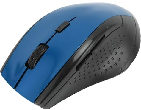 DAUZ Ratón Inalámbrico 2.4G, Ratón óptico Portátil Indicador de Batería Baja USB para PC de Escritorio (Blue)