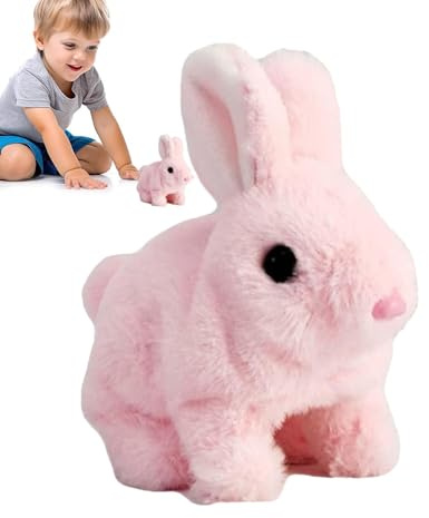 Genérico Bunny Saltar, Juguetes de Conejo para,Juguete electrónico de Conejo simulado realista | Saltar, Trembler La Nariz, Orejas revolviendo, Figuras de Peluche interactivos para