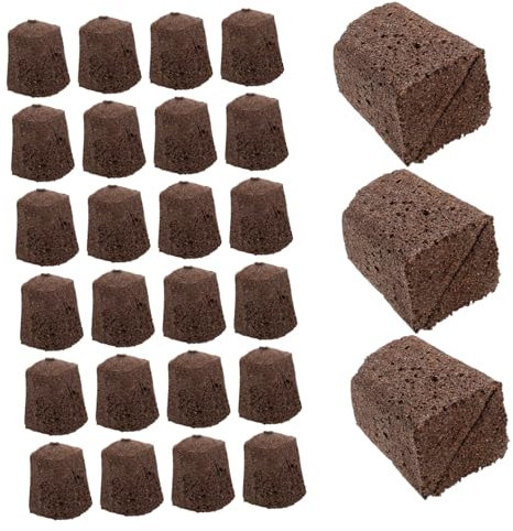 Mikikit 30 Bloques de Turba y Fibra de Coco para Cultivo Hidropónico, Sustrato Marrón para Siembra y Esquejes, Fácil de Plantar