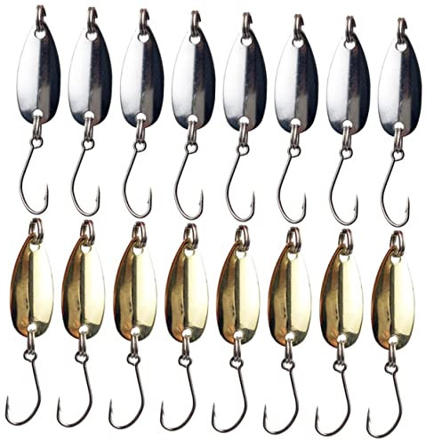 ibasenice 16stücke Künstliche Angelhaken Für Süßwasser Köder Für Angler Metallhaken Gold Und Silber Für Forellen Und Barsche