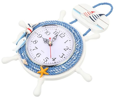 Vaguelly Horloge Murale De Horloge De Voilier D'Extérieur Horloge Murale À Chiffres Suspendue Thème Marin Rustique Numérotée Décor Nautique Horloge De Salon