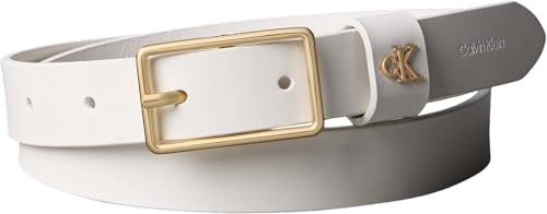Calvin Klein Cinture da donna con fibbia quadrata Ck Loop 25 mm Lv04F7050G, bianco, 115