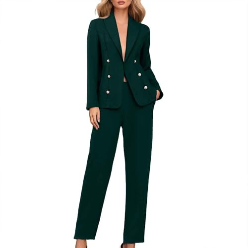 Completo Donna Elegante Curvy Formale Completo Blazer Business Tinta Unita Leggeri Giacche E Pantalone Moda Matrimoni E Feste Tailleur Outfits Lavoro Ufficio Maniche Lunghe Tuta da Cerimonia