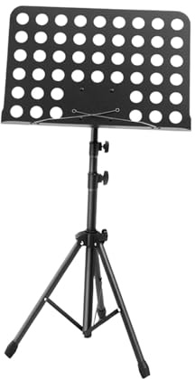 perfeclan Atril para Partituras Soporte Telescópico Plegable para Libros Base Estable Portátil Metálica Diseño Compacto Ligero Adecuado para Músicos y Uso en, Negro