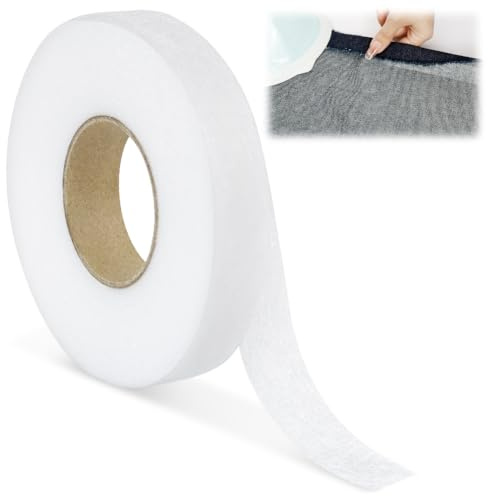 AOOSA Nastro per Orlo, 64 m x 2 cm, Nastro da Stiro Extra Resistente, Nastro da Stiro Leggero Senza Cuciture, Nastri per Tende, Stiratura, Incollaggio, Rattoppo di Vestiti, Fai da Te, Bianco