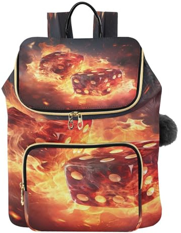 KAAVIYO Cool Feu DéS Art Sac à Dos Tendance pour étudiants,Sac à Bandoulière pour Livres,Sac de Voyage pour Jeunes