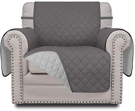 Easy-Going Chair Sofa Slipcover Reversible Sofa Cover Water Resistant Couch Cover Furniture Protector Cover with Elastic Straps for Pets Kids Children Dog Cat (Chair, Gray/Light Gray)