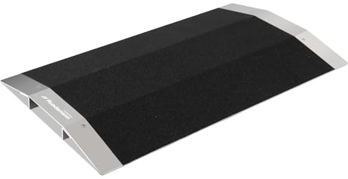 Ruedamann 1.5“ Rise Bridge Threshold Ramp, Wheelchair Ramp with Detachable Supporting Frame and Non-Slip Surface, Aluminum Door Ramps for Wheelchairs, Stairs, Vans, Scooters, Steps