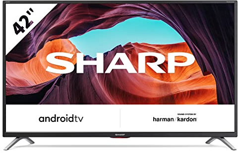 Sharp Aquos 42CI6EA - 42 Smart TV, FULL HD Android 9.0, Wi-Fi, DVB-T2/S2, 1920 x 1080 Pixels, Nero, suono Harman Kardon, 3xHDMI 3xUSB, Chromecast integrato, Bluetooth