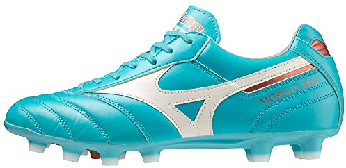 Mizuno MORELIA II PRO, Scarpe da Football, Unisex - Adulto, Blue Curacao/Snow White/Red Brown Satin, 38.5 EU