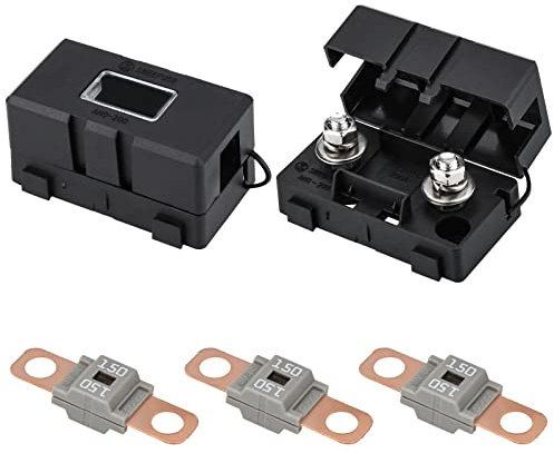 Midi Sicherung, 3 Stücke 150A Midi Schraubsicherungen 2 Stück ANS Sicherungshalter 12V-58V Midi Hochstromsicherung für Pkw, Lkw, Baufahrzeugen, Bussen, Wohnwagen