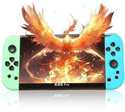 X80PRO Console De Jeux Portable, 7 Pouces 20000 Jeux Classiques Console Portable, Console De Jeux Support Multi Émulateur et Extension De Carte TF, 3000mAh Batterie Rechargeable Emulateur Console