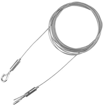 0XBIT Cable Colgar Acero Inoxidable, con Ojales Alambre para Colgar Acero 1,5 mm x 5 m, Cable Acero Ajustable, Resistente Óxido, Carga Máxima 30 kg, Adecuado para Tiendas Campaña, Marcos Fotos