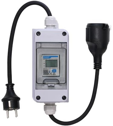 Mobiler Stromzähler (CHINT DDSU666) – IP65-Gehäuse, IP44 Schuko-Stecker und Kupplung, Zähler für Wohnmobile, Elektrofahrzeuge und Balkon-Photovoltaikanlagen