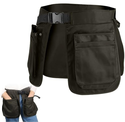 EHERDM Tablier de dressage pour chien avec 6 poches réglables - Grande capacité - Tablier de travail multifonction - Sac banane - Organiseur d'outils de jardin - Vert foncé