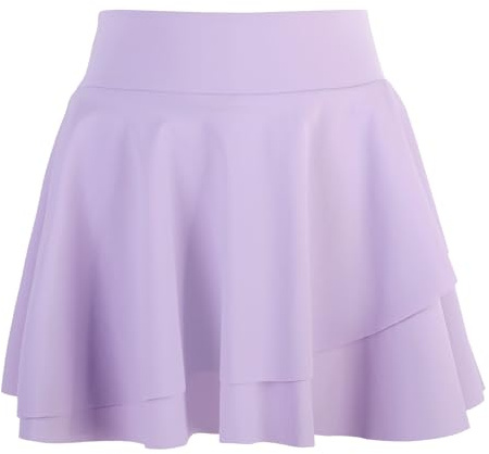 Bezioner Faldas Tenis Niña Plisada Falda Pantalon Deporte con Interior Shorts y Bolsillos Golf Pantalones con Falda para Niñas Morado XL(10-12 años, 130-150 cm)