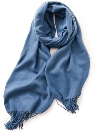 KARMA.DIEM Écharpe Premium – Toucher Cachemire & Mérinos – Ultra Douce & Chaude – 180×65 cm – Femme & Homme – Élégante & Idée Cadea (Bleu Pastel Doux)