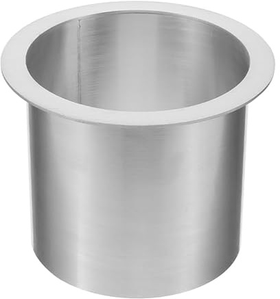 Cabilock Stainless Steel Trash Chute Round Drop-in Kitchen Counter Grommet Built-in Waste Holder Smooth Surface for Easy Bag Replacement Space Saving Countertop Garbage Bin for Home or Business