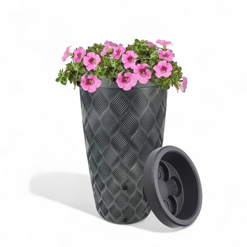 Réservoir d'eau de pluie design 240 l 3 couleurs - Plantable - Hauteur 112 cm - Sans kit de raccordement de tuyau de descente - Réservoir d'eau de jardin - Récupérateur d'eau de pluie en plastique