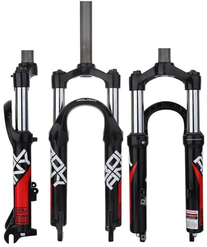 Horquilla De Suspensión para Bicicleta De Montaña BMX De 20 Pulgadas, Tubo Recto De 1-1/8, Horquilla Delantera para Bicicleta, Recorrido De 80 Mm, Cierre Rápido, Freno De Disco, Bloqueo