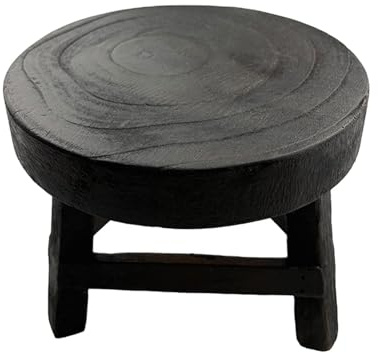 Ronyme Taburete de Madera para Plantas, Soporte para macetas, Soporte rústico Redondo para macetas, Estante para Flores para Mesa de Interior y Exterior,