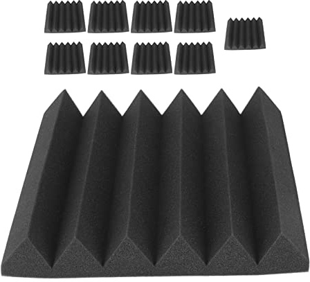 aqxreight Kit di Set di Isolamento Acustico in Schiuma Fonoassorbente per Pannello Acustico da 10 Pezzi per Studio Domestico Triangolo Lo Sfondo Triangolare Garantisce Che il Suono Possa