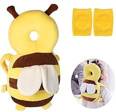Coussin de Protection de Tête de Bébé,Protege Tete Bebe,Coussin de Sac à Dos pour Tout-petits,Convient Aux Enfants qui Apprennent à Ramper et à Marcher Avec Genouillères