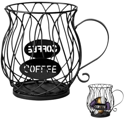 SoeUyd Cesta para Cápsulas Café, Cesta Almacenamiento Cápsulas, Soporte para Cápsulas de Café Canasto de Expreso, Estante para Cápsulas de Café, Apto para Todo Tipo de Cápsulas de Café