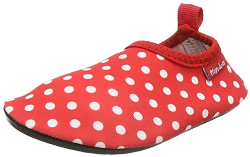 Playshoes Barfuß Badeslipper Aqua-Schuhe, Rot Punkte, 26/27 EU