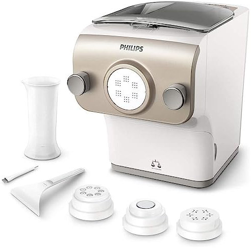 Philips HR2380/05 Avance Collection Pasta maker Pasta, 4 Zugstangen, 200 W, Kunststoff, Weiß/Champaign