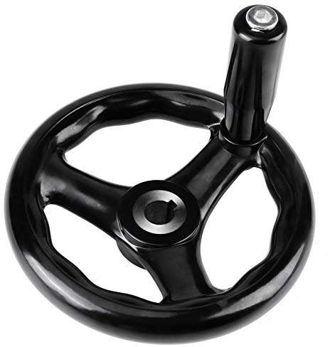 Garosa Rueda manual de 3 radios 12 * 125 mm Rueda Manual de Fresado de Plástico Negro Redondo Baquelita Con Mango Giratorio Para Fresadora de Torno,volante de control