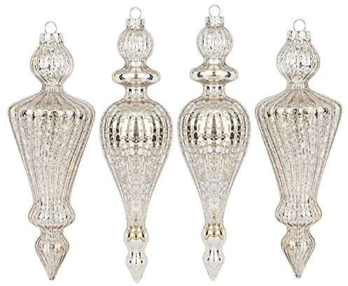4 pezzi palline di natale vintage champagne palline vetro albero di natale glass ciondoli e pendenti ornamento deocro natalizio Appendiabiti Decorazioni natalizie Addobbi