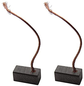 Trade-Shop Lot de 2 balais de charbon de moteur 6 x 6 x 12 mm Longueur du câble 40 mm Pour de nombreux moteurs de voiture Outils électriques 12-24 V