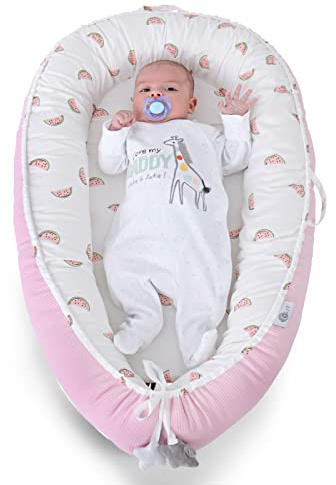 YGJT Baby Nest Pod for Baby 0-12months Newborn Lounger, Baby Bassinet Portable Baby Bed, Adjustable Newborn Nest Pod Breathable 100% Cotton Cover, Newborn Essentials Gifts
