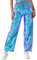 Gl?nzende Metallic Hose Damen Glanz Jogginghose High Waist 80er 90er Jahre Kost?m Lack Leder Wet Look Hip Hop Clubwear Holografische Rave Hose Jogginghose Streetwear Halloween Cosplay Laser Blau S