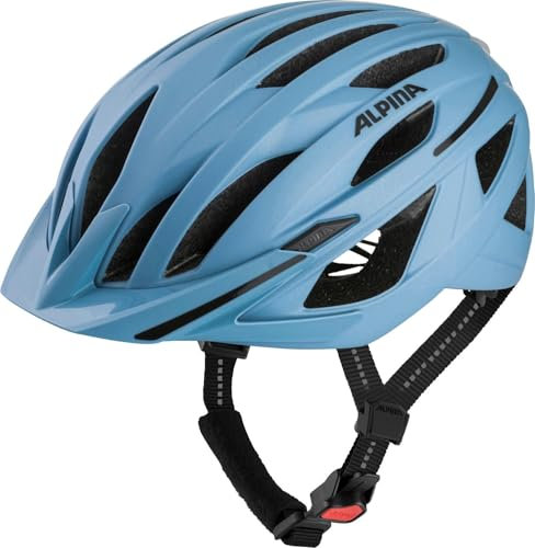 ALPINA HAGA - Stoßabsorbierender, Sicherer & Optimal Anpassbarer Urban Fahrradhelm Mit Integriertem LED-Licht Für Erwachsene, Smoke-Blue matt, M (51-56 cm)