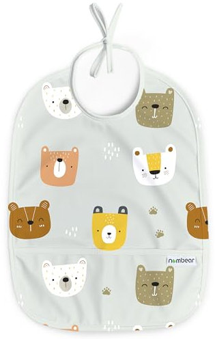 Nombear Wasserdichtes Lätzchen für Baby 6-12 Monate, 1 Packung - Beikost Baby Zubehör, Babylätzchen für BLW