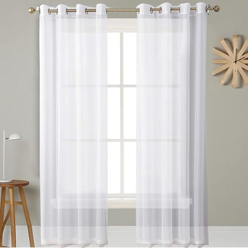 GAIFNAG Solid Thermal Insulated Blackout Curtains 50 x 165 cm Insulated Energy Efficiency Eyelet Super Soft Readymade Curtains Thermal Curtain for Apartment/Hotel Dorm, White